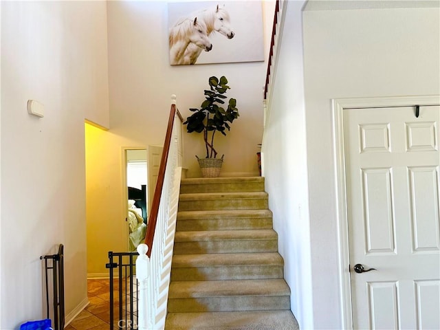 1539 Carmel Ct, Redlands, CA 92374 - stairs with tile patterned floors