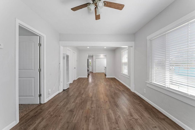 4117 Jamul Ave, San Diego, CA 92113 - empty room with ceiling fan and wood finished floors