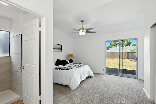3537 Trinity Ct, Merced, CA 95340 - carpeted bedroom with access to outside and ceiling fan