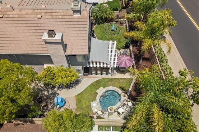 27318 Chesterfield Dr, Valencia, CA 91354 - view from above of property featuring a pool