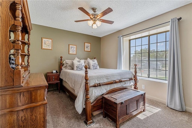 36807 95th St E, Littlerock, CA 93543 - bedroom with carpet floors, a textured ceiling, and ceiling fan