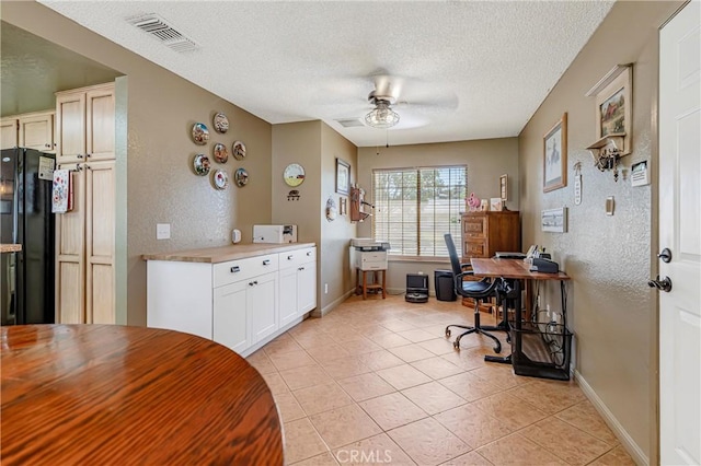 36807 95th St E, Littlerock, CA 93543 - office space featuring a ceiling fan, light tile patterned flooring, and a textured ceiling