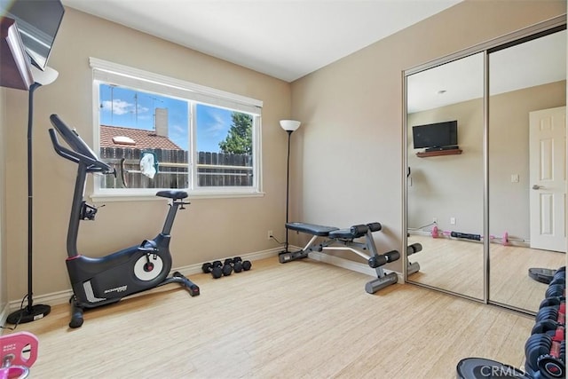 6200 Fairlynn Blvd, Yorba Linda, CA 92886 - workout room with wood finished floors and baseboards