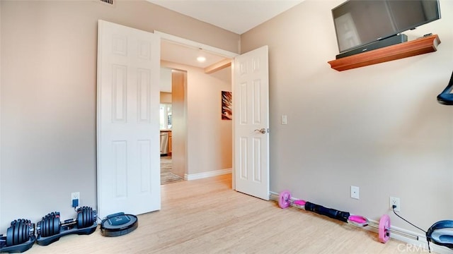 6200 Fairlynn Blvd, Yorba Linda, CA 92886 - exercise area featuring light wood-type flooring and baseboards