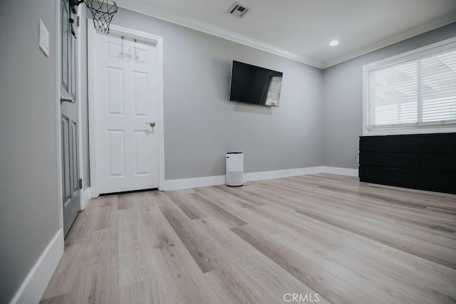 2438 Emerson Cir, Corona, CA 92882 - unfurnished living room featuring wood finished floors, crown molding, and recessed lighting