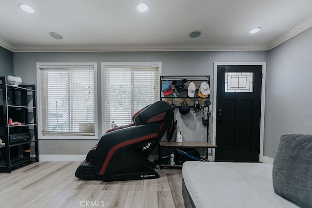 2438 Emerson Cir, Corona, CA 92882 - office space with wood finished floors and crown molding