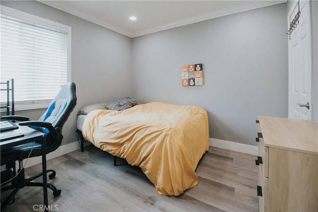 2438 Emerson Cir, Corona, CA 92882 - bedroom featuring ornamental molding, light wood-style floors, recessed lighting, multiple windows, and an office area