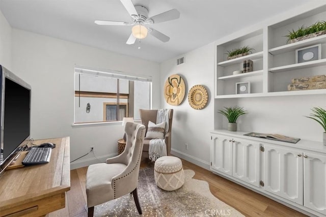 1716 Via Zurita, Palos Verdes Estates, CA 90274 - home office with light wood finished floors and ceiling fan