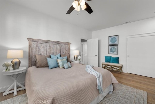 1716 Via Zurita, Palos Verdes Estates, CA 90274 - bedroom with wood finished floors and a ceiling fan