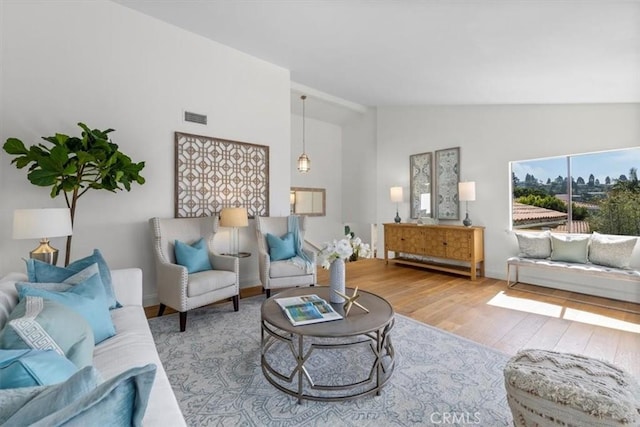1716 Via Zurita, Palos Verdes Estates, CA 90274 - living area with wood finished floors and high vaulted ceiling