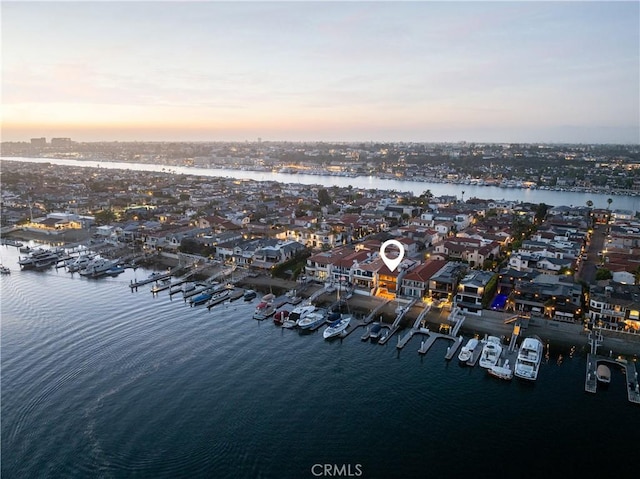 809 Via Lido Soud, Newport Beach, CA 92663 - aerial overview of property's location with a large body of water and numerous boat docks