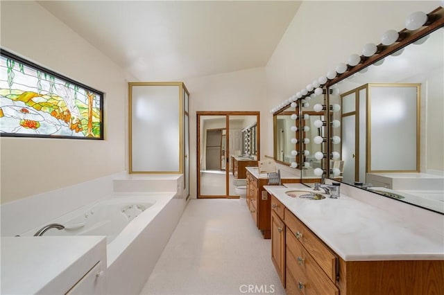 809 Via Lido Soud, Newport Beach, CA 92663 - bathroom with vanity and a jetted tub