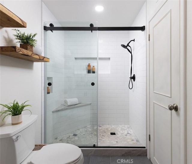 2119 E Denise Ave, Orange, CA 92867 - full bathroom featuring a shower stall and tile patterned flooring