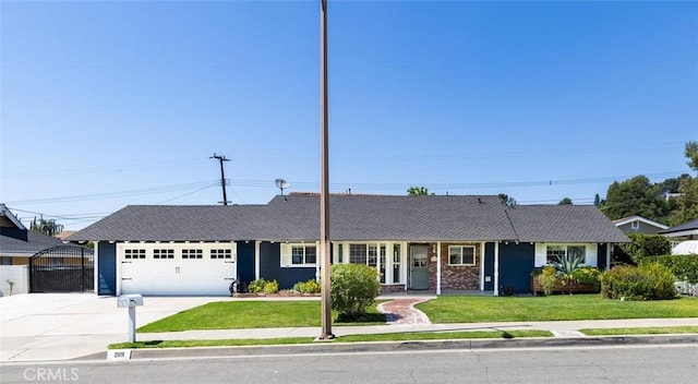 2119 E Denise Ave, Orange, CA 92867 - ranch-style home with a garage, a front lawn, concrete driveway, and a gate
