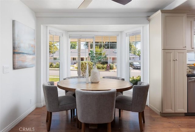 2119 E Denise Ave, Orange, CA 92867 - dining room featuring plenty of natural light, light wood-style flooring, and a ceiling fan