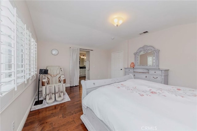 6242 E Inverness Pl, Orange, CA 92869 - bedroom with lofted ceiling and dark wood-style floors