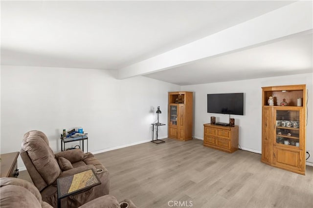 4657 Chateau Pl, San Diego, CA 92117 - living area with light wood finished floors and beam ceiling