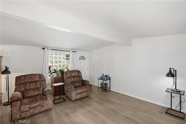 4657 Chateau Pl, San Diego, CA 92117 - sitting room featuring wood finished floors and beamed ceiling