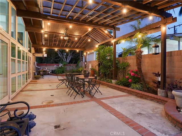 21829 Legend Ave, Carson, CA 90745 - fenced backyard with a patio, outdoor dining area, and a pergola