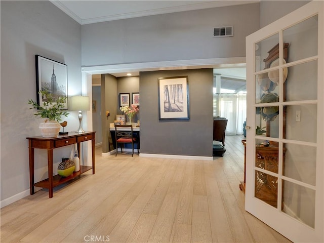 21829 Legend Ave, Carson, CA 90745 - corridor with wood finished floors and ornamental molding