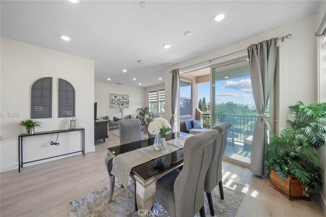 18309 Goldbark Way, Yorba Linda, CA 92886 - dining room with light wood-style flooring and recessed lighting