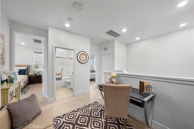 18309 Goldbark Way, Yorba Linda, CA 92886 - office area featuring light wood-style flooring and recessed lighting