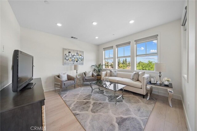 18309 Goldbark Way, Yorba Linda, CA 92886 - living area featuring light wood-style floors and recessed lighting