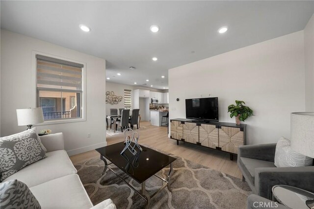 18309 Goldbark Way, Yorba Linda, CA 92886 - living area with light wood finished floors and recessed lighting