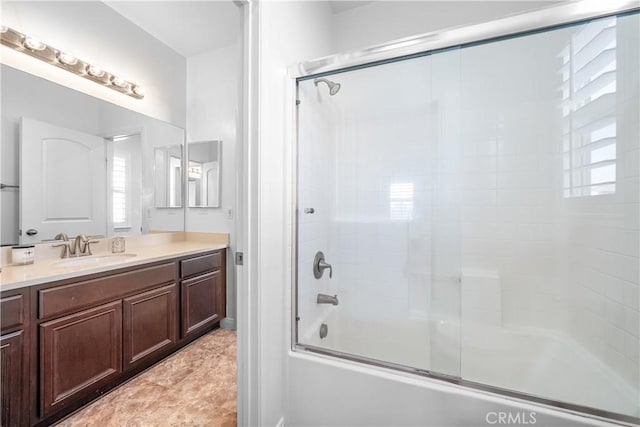 15448 Six M Ranch Ln, Fontana, CA 92336 - bathroom with vanity and shower / bath combination with glass door