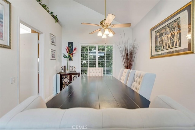 5575 Osborne Ct, San Bernardino, CA 92407 - dining area with ceiling fan