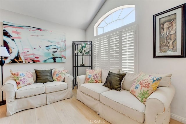 5575 Osborne Ct, San Bernardino, CA 92407 - living room featuring wood finished floors and lofted ceiling