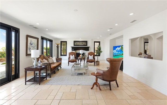 41 Balcony, Irvine, CA 92603 - living room with recessed lighting and stone tile flooring