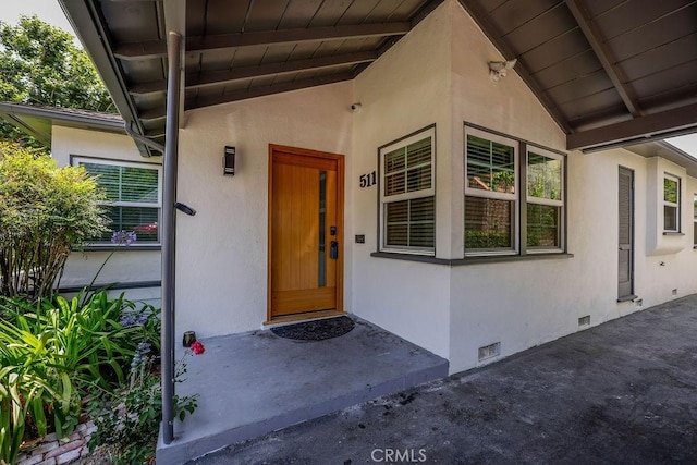 511 Delaware Rd, Burbank, CA 91504 - view of exterior entry featuring crawl space and stucco siding