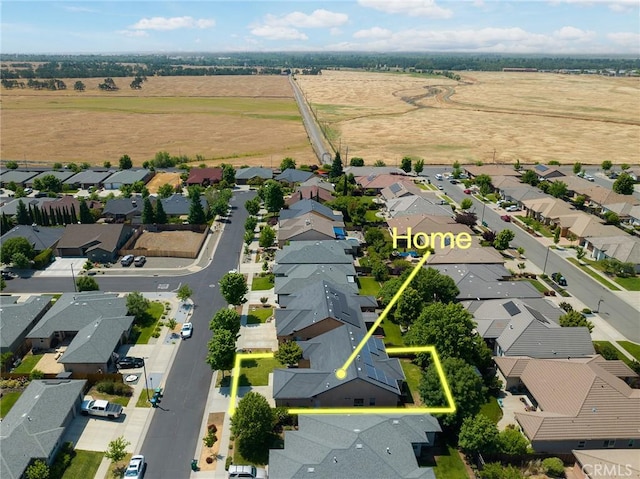 1968 Bancroft Dr, Chico, CA 95928 - overview of rural landscape featuring nearby suburban area and property parcel outlined