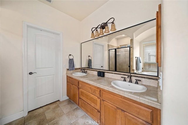 1968 Bancroft Dr, Chico, CA 95928 - full bathroom featuring a stall shower, double vanity, and a garden tub