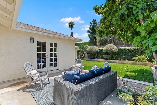 3125 Yukon Ave, Costa Mesa, CA 92626 - view of patio / terrace featuring french doors and an outdoor living space