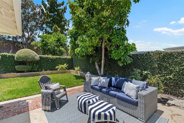 3125 Yukon Ave, Costa Mesa, CA 92626 - fenced backyard with an outdoor hangout area and a patio