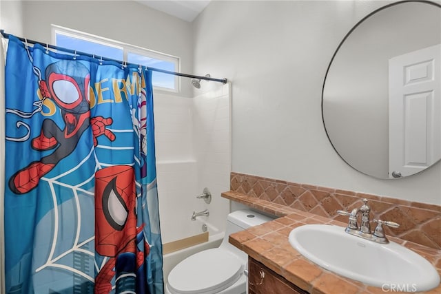 1775 Honors Ln, Corona, CA 92883 - bathroom with tasteful backsplash, shower / bathtub combination with curtain, and vanity