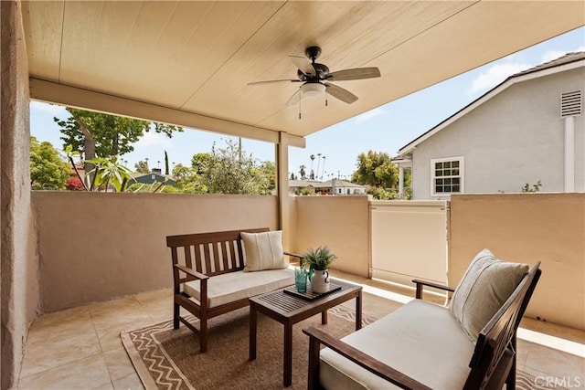 3848 Boyce Ave, Los Angeles, CA 90039 - view of patio / terrace with ceiling fan and outdoor lounge area
