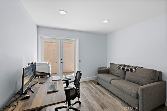 24191 Vis D Oro, Dana Point, CA 92629 - office area with wood finished floors, french doors, and recessed lighting