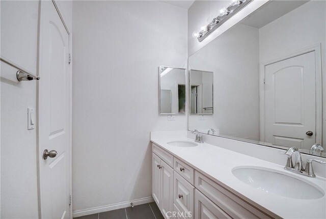 1855 W Willow Ave, Anaheim, CA 92804 - full bath with double vanity and tile patterned flooring