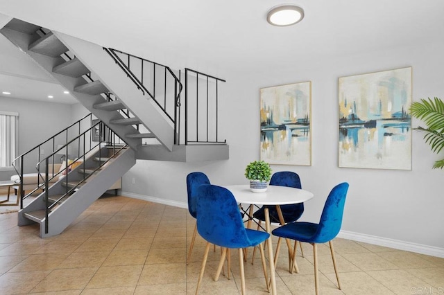 3015 Iris Ave Unit F, San Ysidro, CA 92173 - tiled dining area with stairs and recessed lighting