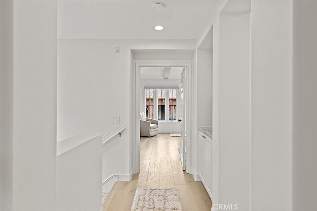 2534 Bungalow Pl Unit 87, Corona Del Mar, CA 92625 - hallway featuring light wood-type flooring and recessed lighting