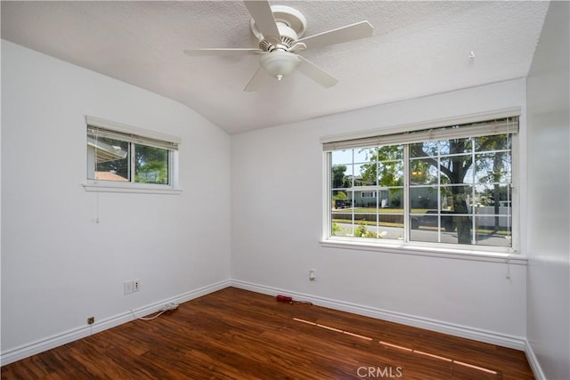 1321 Edgemont St, La Habra, CA 90631 - empty room featuring lofted ceiling, wood finished floors, healthy amount of natural light, and a textured ceiling