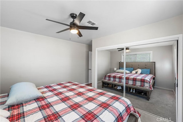 43249 42nd St W, Lancaster, CA 93536 - carpeted bedroom with a closet and ceiling fan