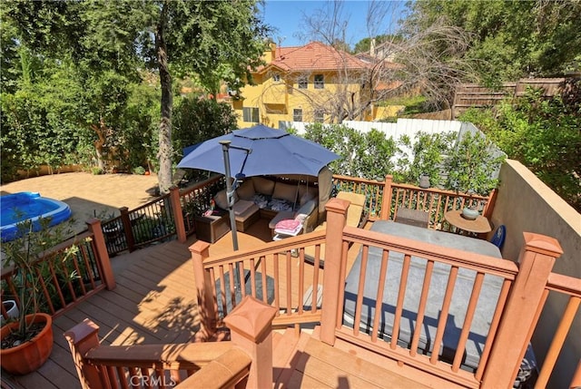 23640 Aster Trl, Calabasas, CA 91302 - wooden terrace with outdoor dining space