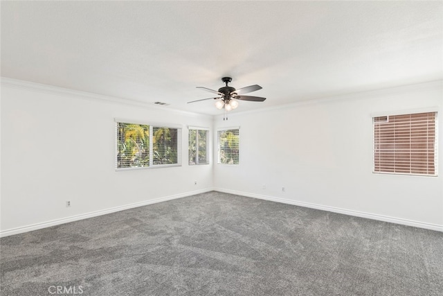 4262 Havenridge, Corona, CA 92883 - carpeted empty room featuring crown molding and a ceiling fan