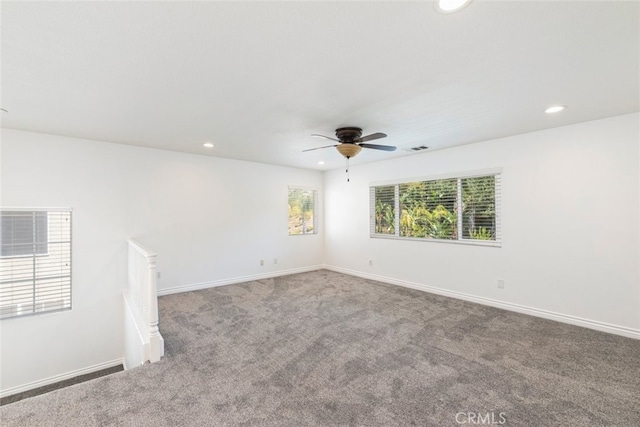 4262 Havenridge, Corona, CA 92883 - carpeted empty room with recessed lighting and ceiling fan