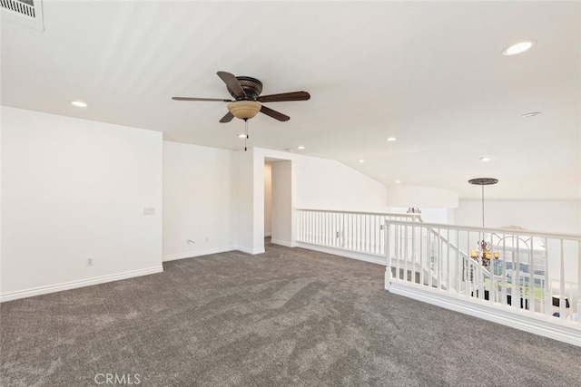 4262 Havenridge, Corona, CA 92883 - carpeted spare room with ceiling fan, recessed lighting, and lofted ceiling