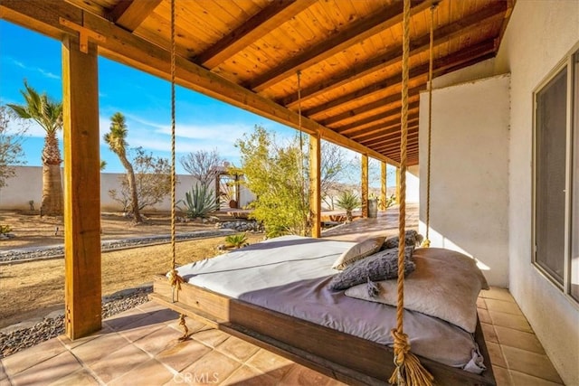 7423 Juniper Rd, Joshua Tree, CA 92252 - view of patio featuring a hot tub